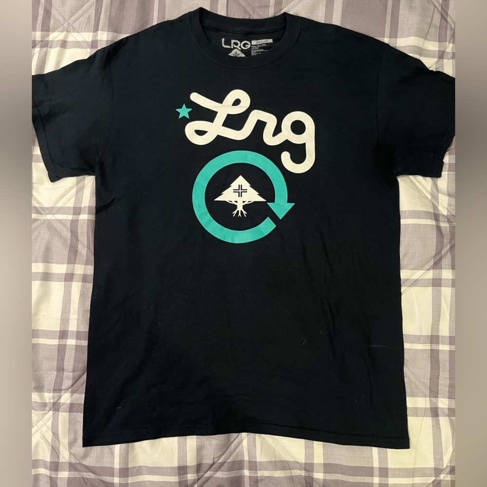 LRG Lifted Research Group Shirt Medium Adult Black Standard Fit Crewneck Mens M